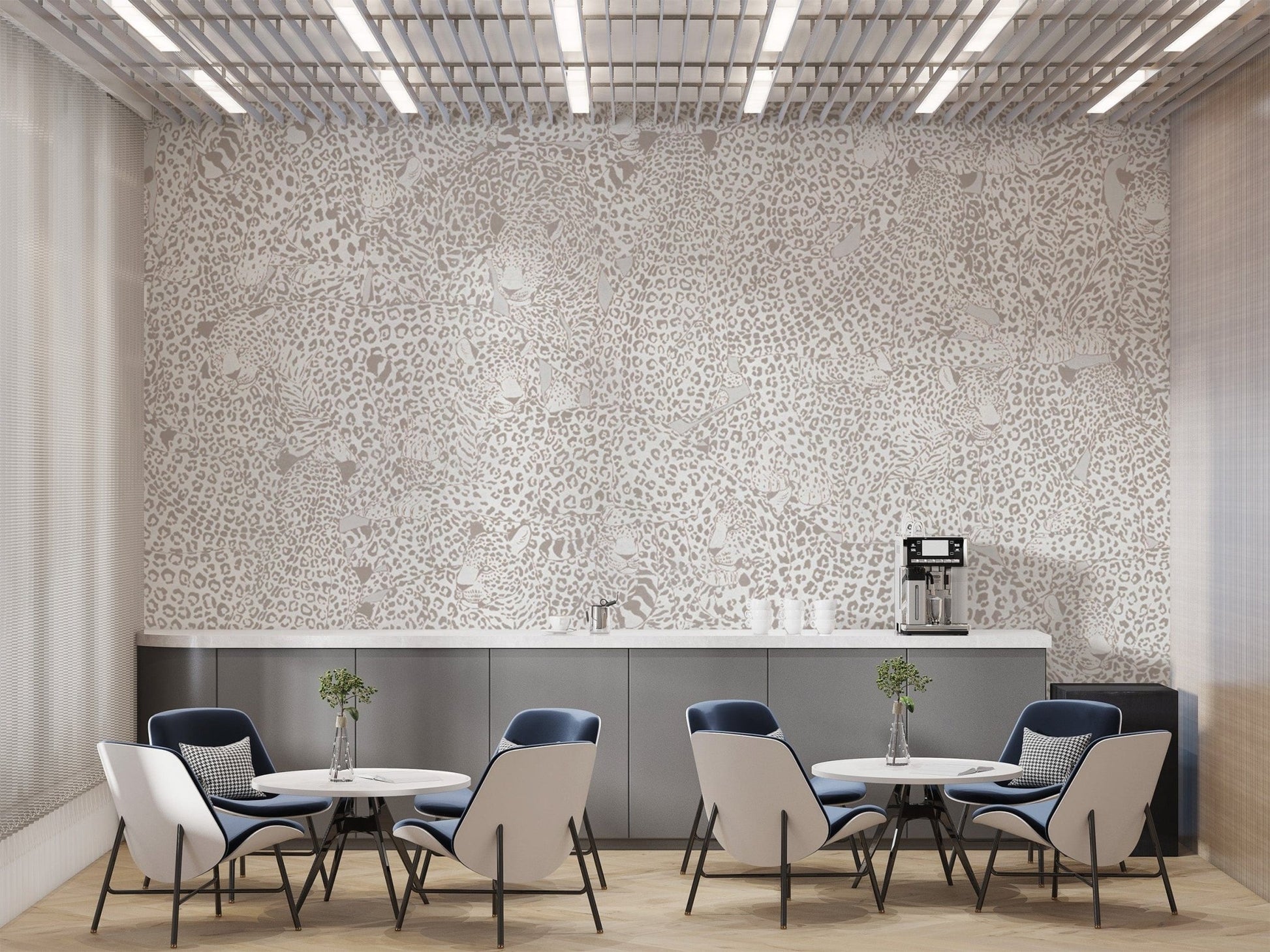 Soft-Toned Leopard Wallpaper for Rooms
