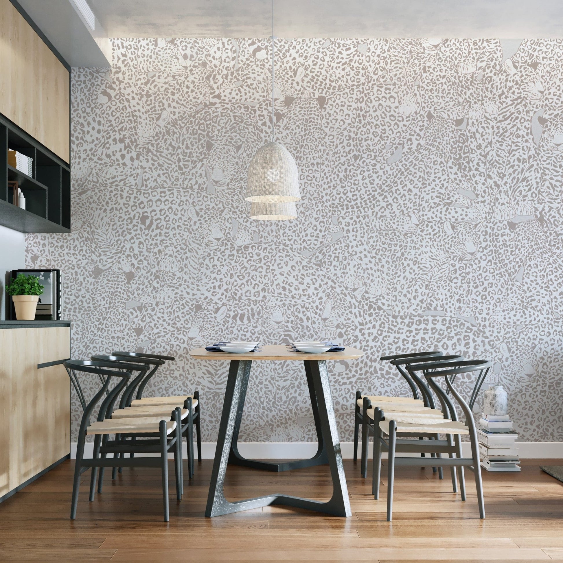 Modern Leopard Theme Animal Wallpaper
