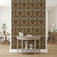Leopard's Eden: A Botanical Sanctuary Wallpaper for a bold feature wall.
