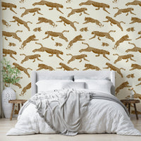 An interior with a fun and powerful accent wall

