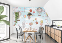 Balloon Animals and Blossoms Wall Design