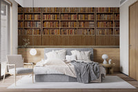 Vintage-style bookshelf mural for a classic look A652
