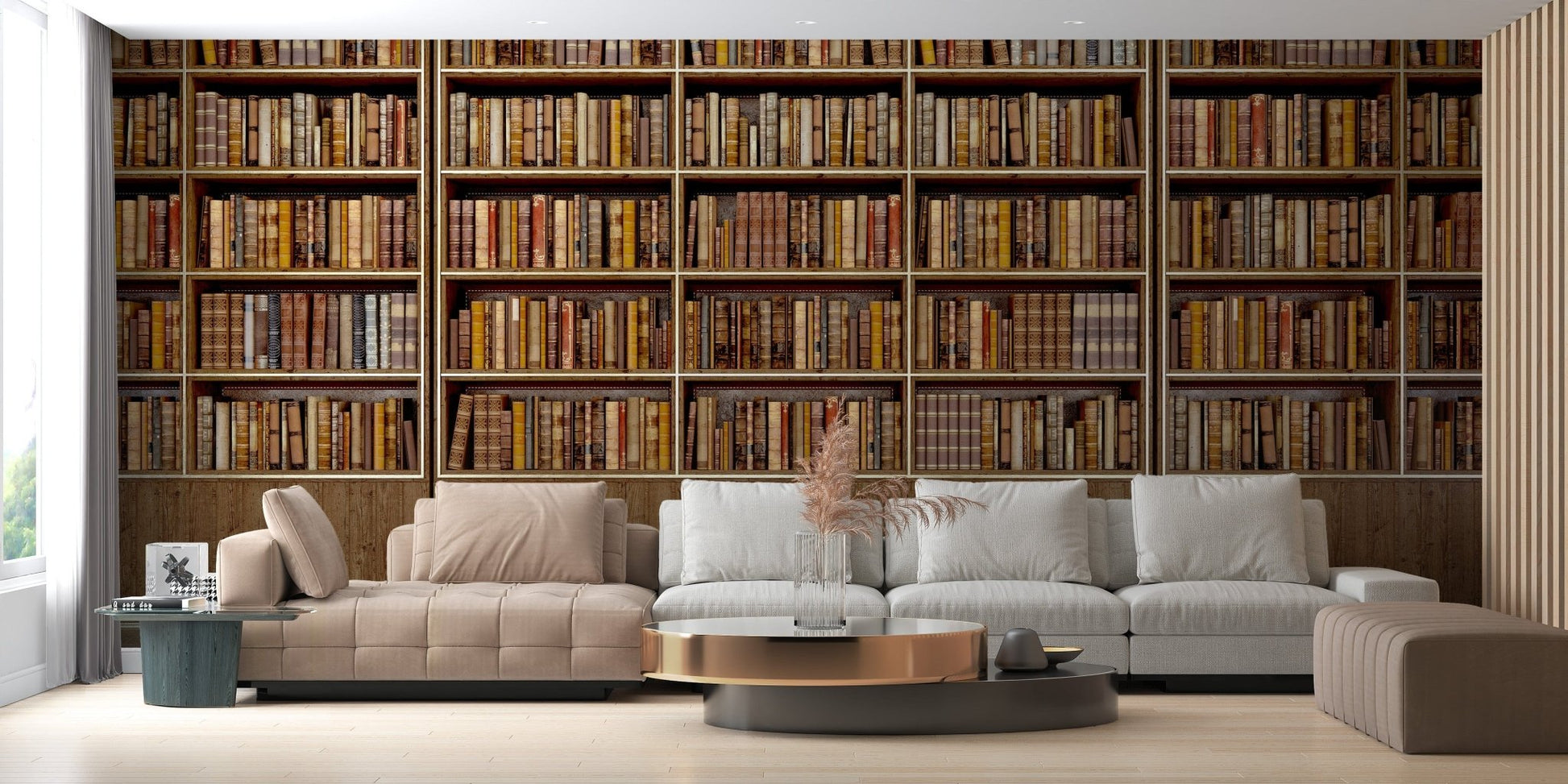 Library Bookcase wallpaper mural - Giffywalls A652