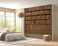 Elegant library bookcase wallpaper mural for home decor A652
