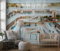 An artistic minimalist form mural for home decor.