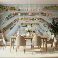 A graceful subtle pattern wall mural in warm, natural tones.