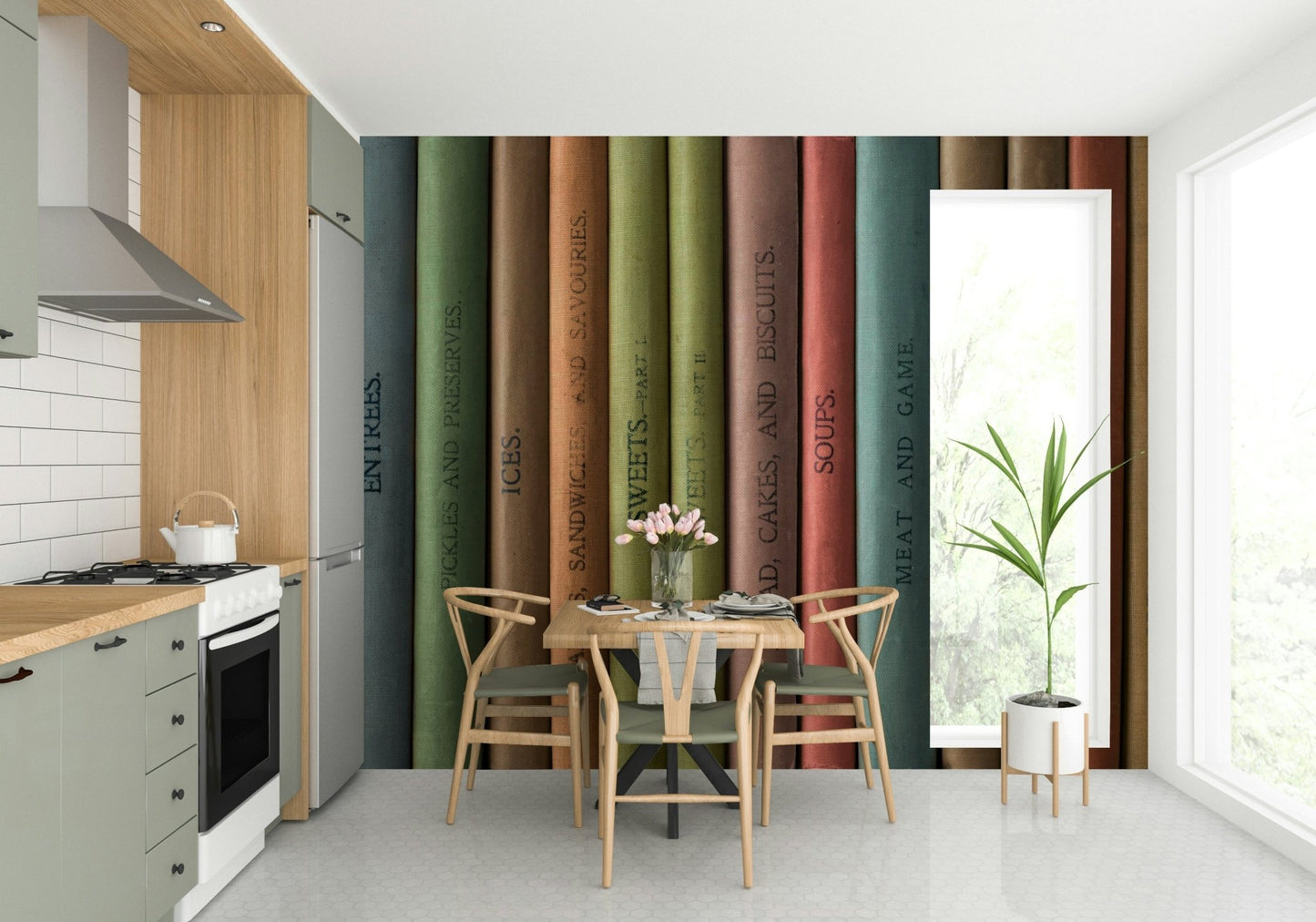 Modern library wall mural for sophisticated interiors

