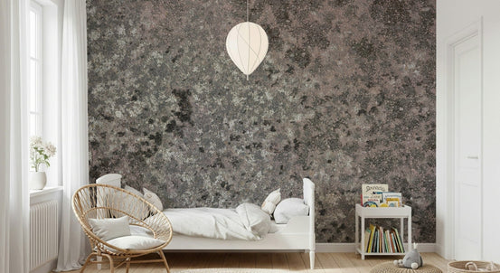 Lichen Bloom Wall Mural close-up, organic green and moss texture detail., GD6091