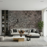 Installation image of the simple-to-apply Lichen Bloom peel and stick wallpaper.