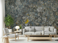 An artistic soft focus mural on minimalist wallpaper.