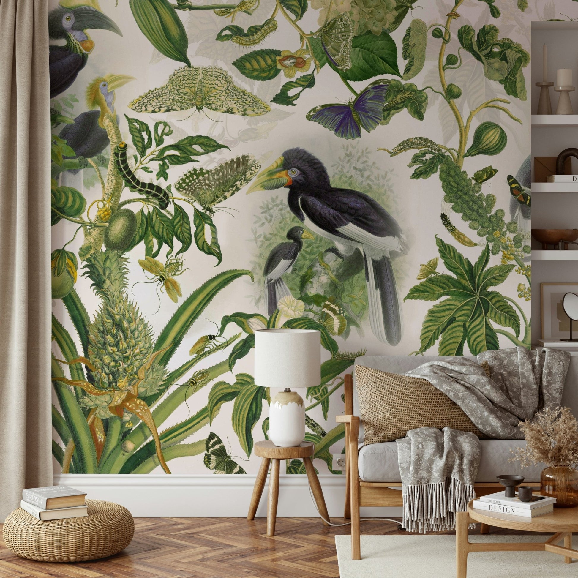 Wild forest wall mural pattern

