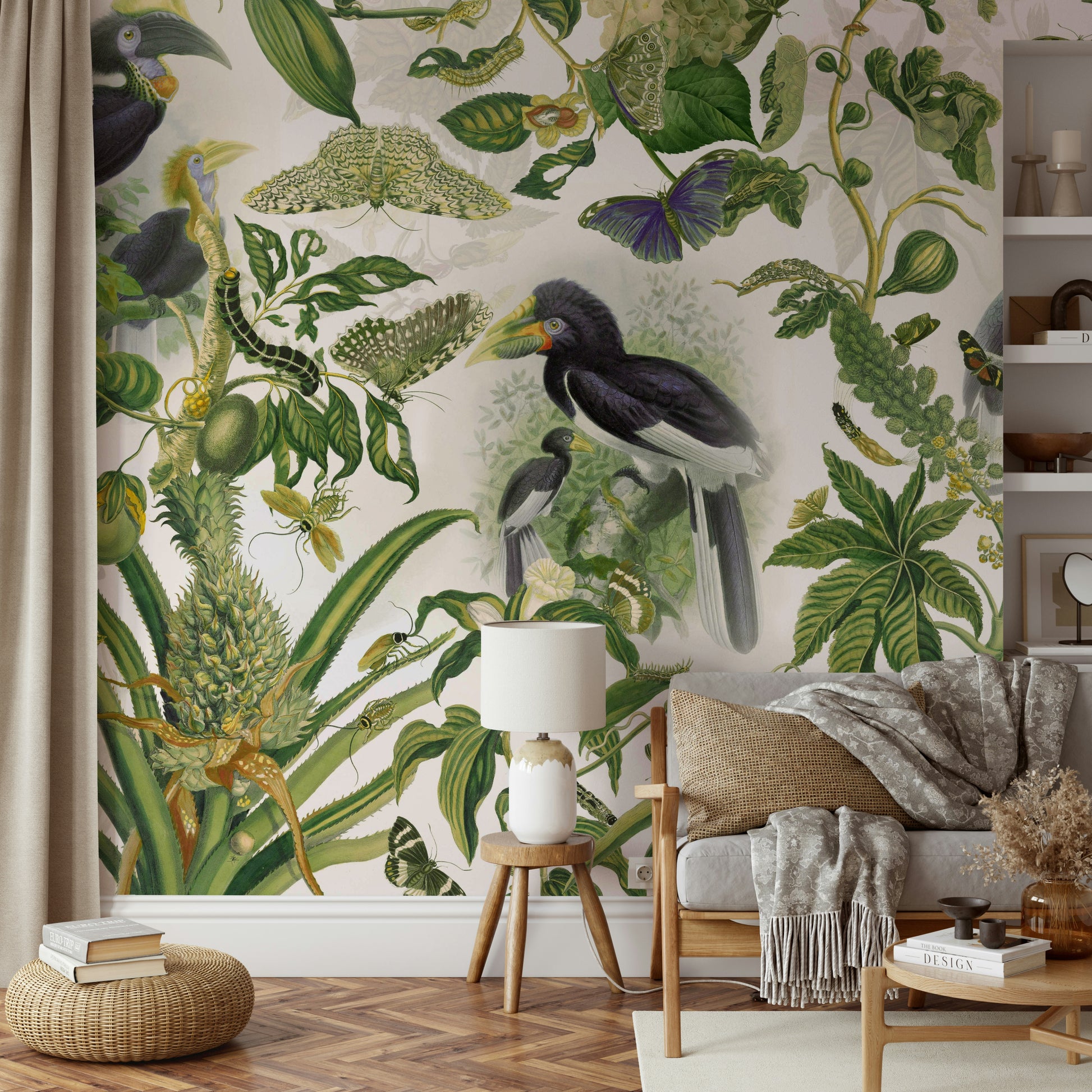 Wild forest wall mural pattern

