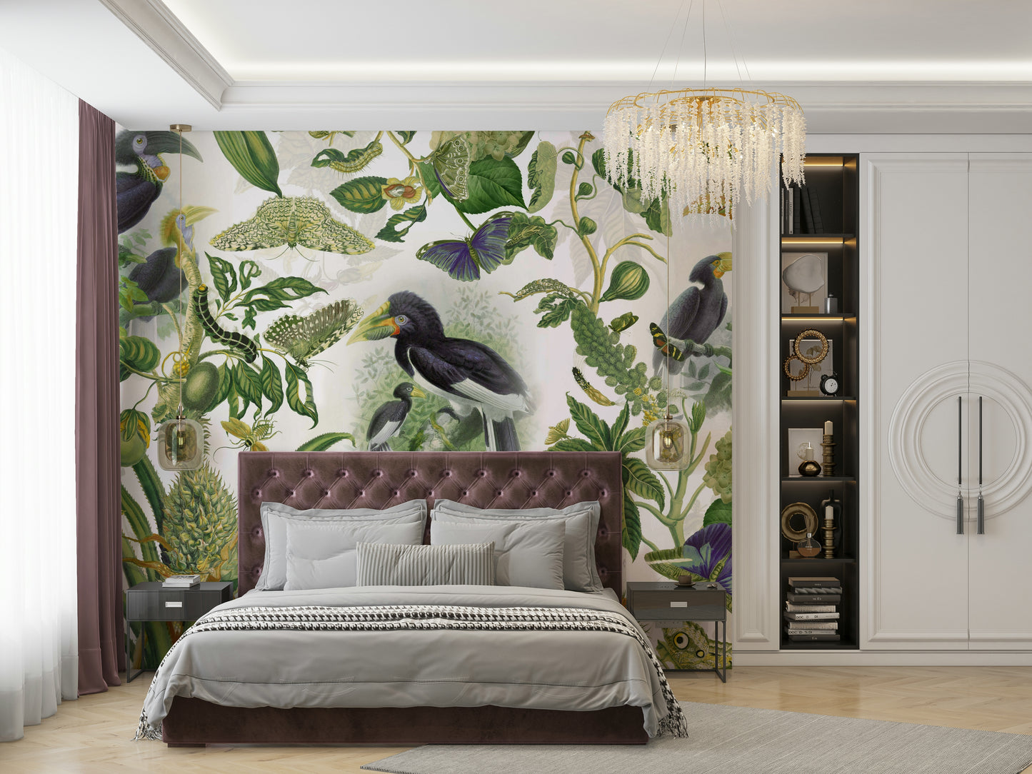 Green leafy mural for walls

