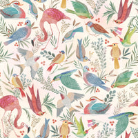 Light Birdwatcher's wallpaper with colorful birds and soft leafy branches pattern