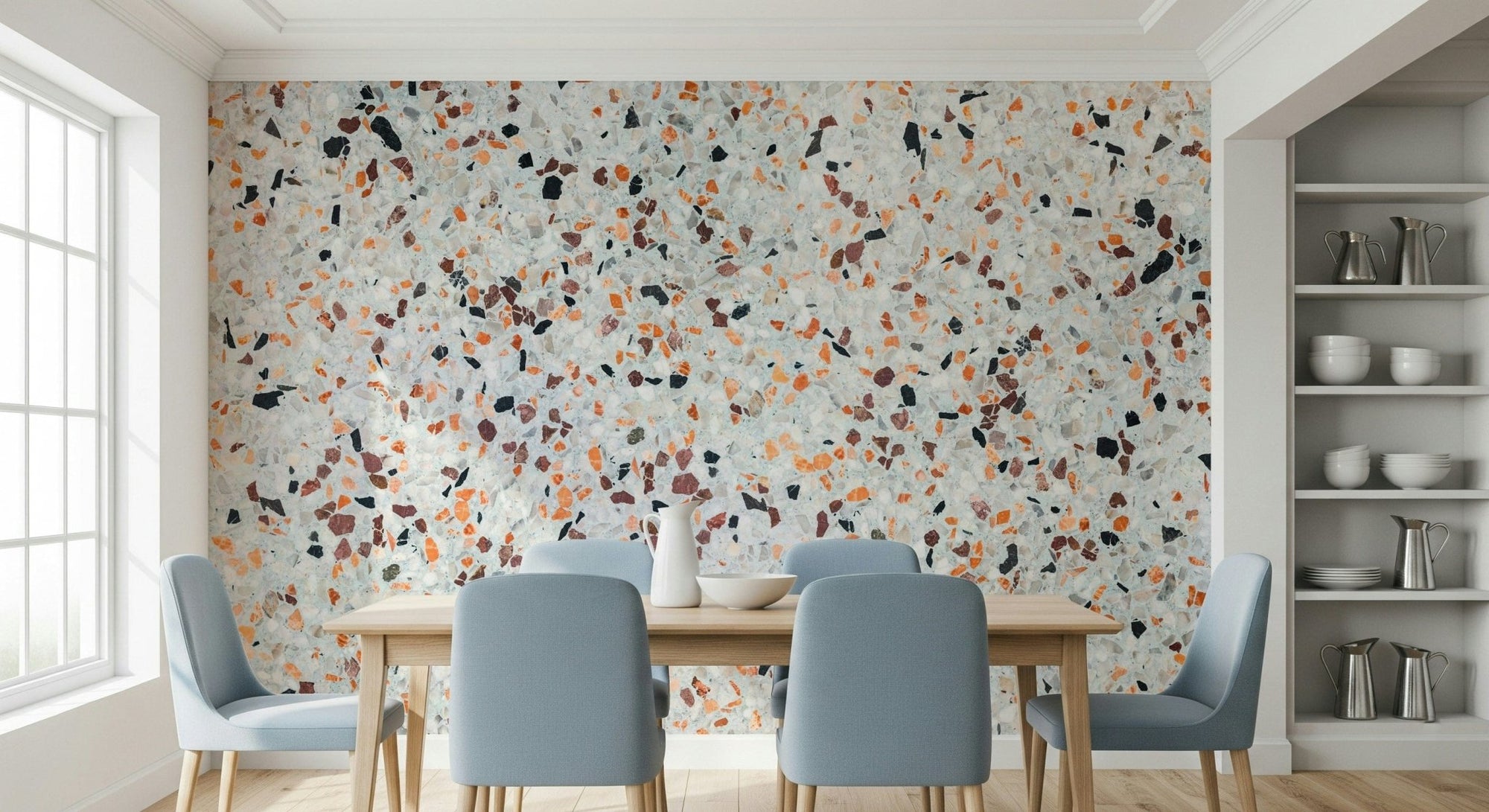 Dainty Terrazzo delicate mosaics wallpaper for bathroom feature, GD6799