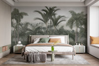 Light & Dark Green Forest Landscape Wallpaper Mural - Giffywalls