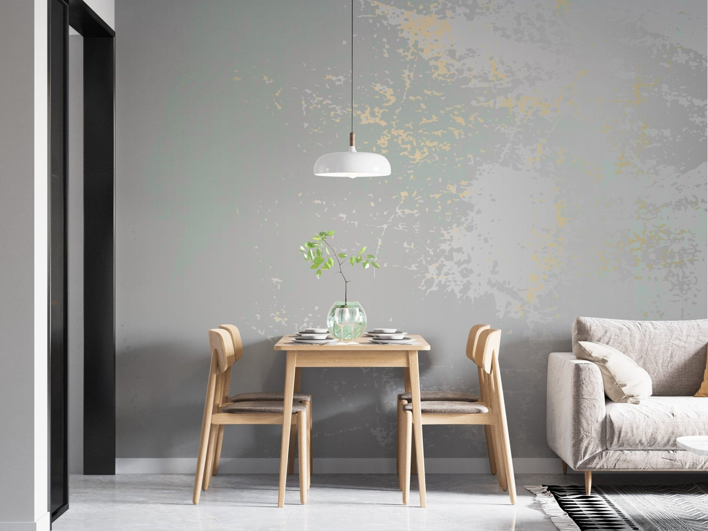 Pastel gray textured wallpaper with golden hues. A763