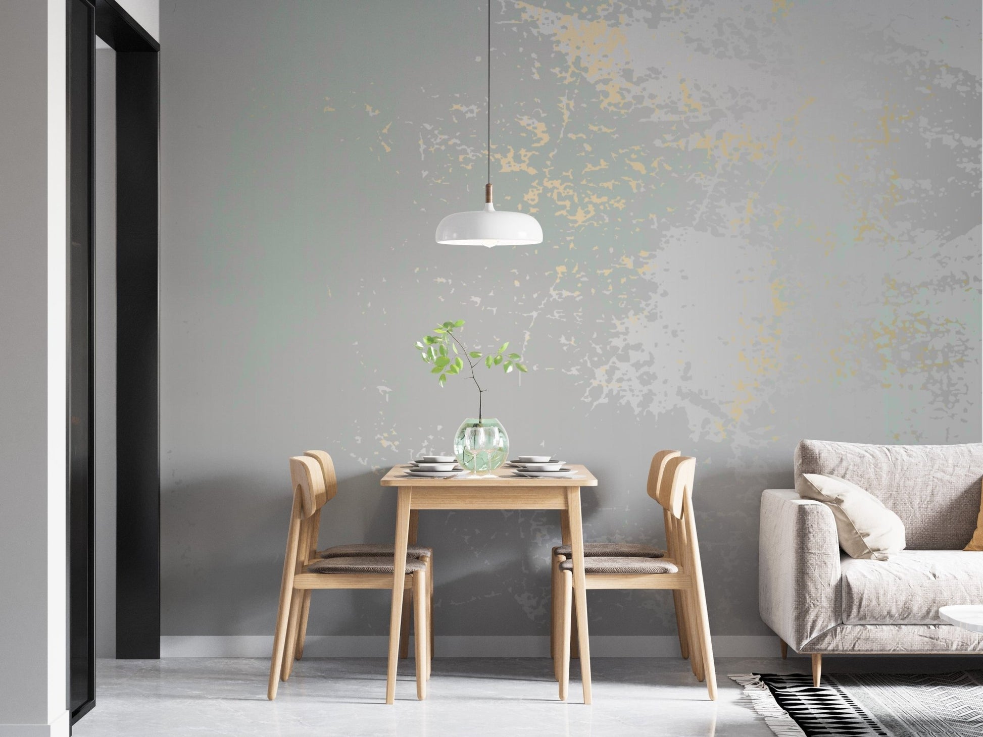 Pastel gray textured wallpaper with golden hues. A763