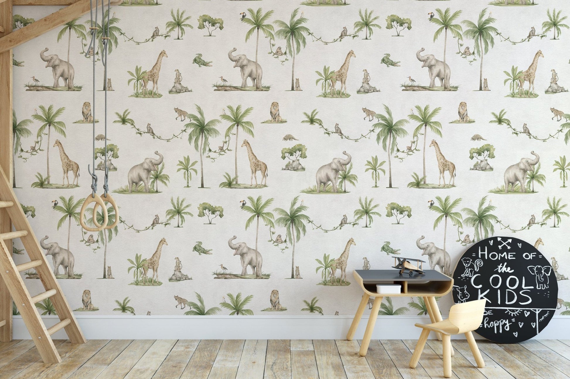 Safari adventure light grey wallpaper
