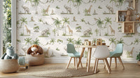 Jungle safari animal wallpaper in grey
