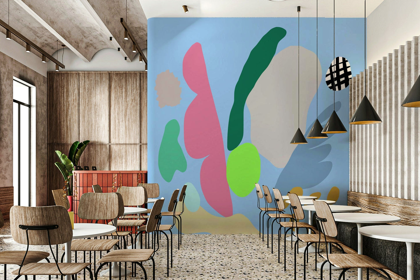A contemplative dawn scene wallpaper mural for a feature wall., GD5146