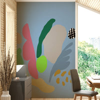 A peaceful sunrise abstract mural on decorative wallpaper., GD5146