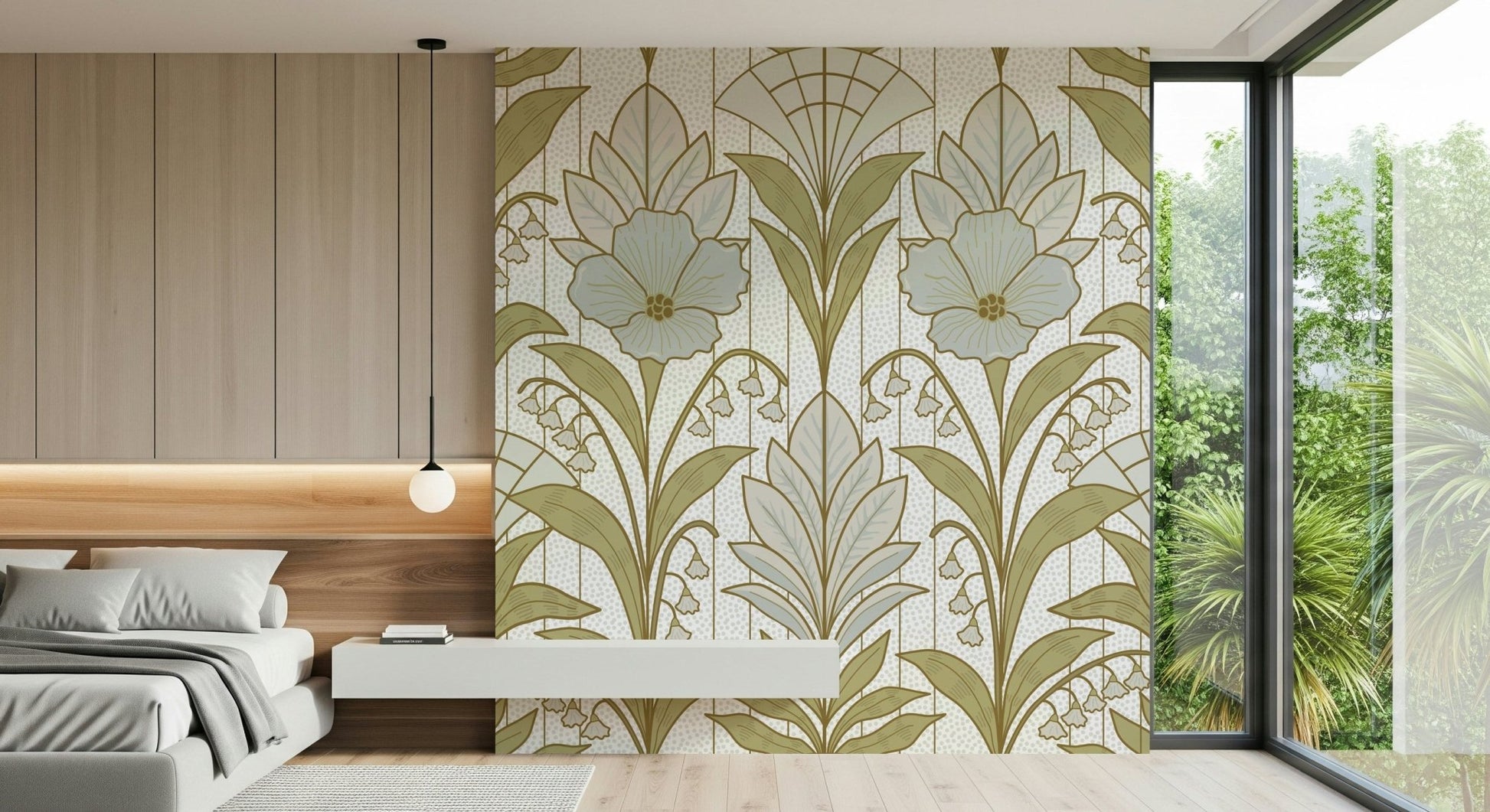 A classic lily of the valley wallpaper for walls.