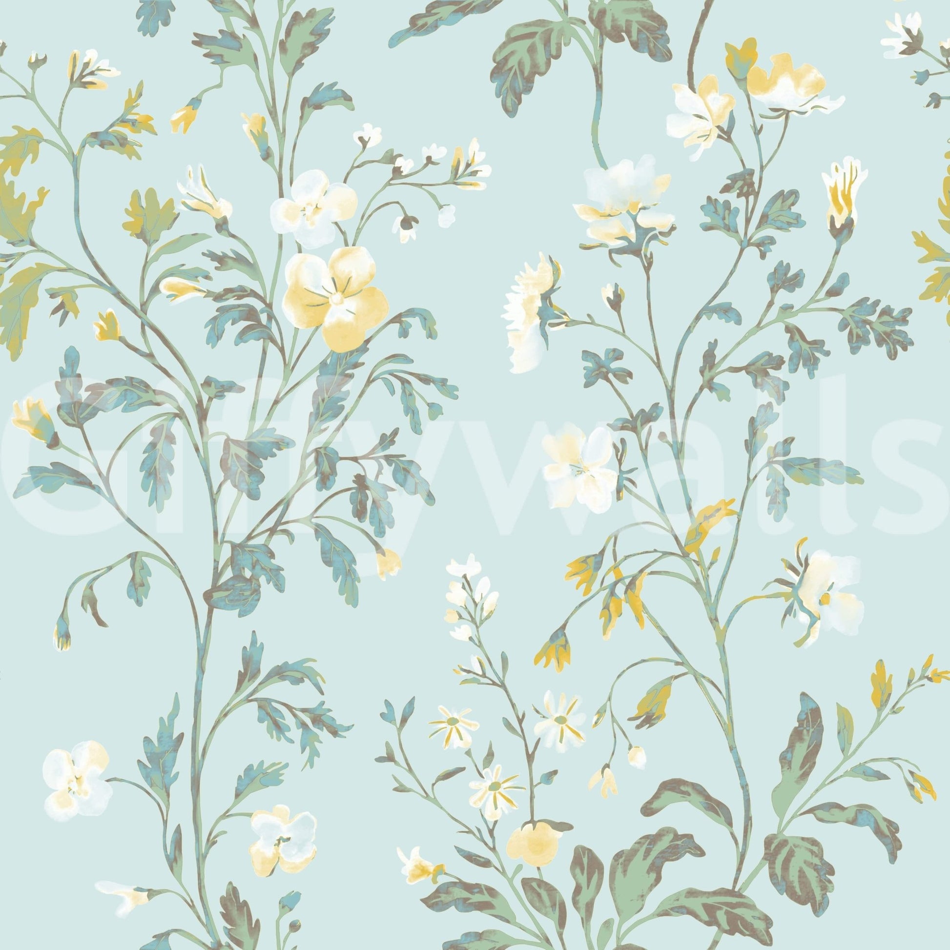 A high-quality serene flower wall mural for walls.