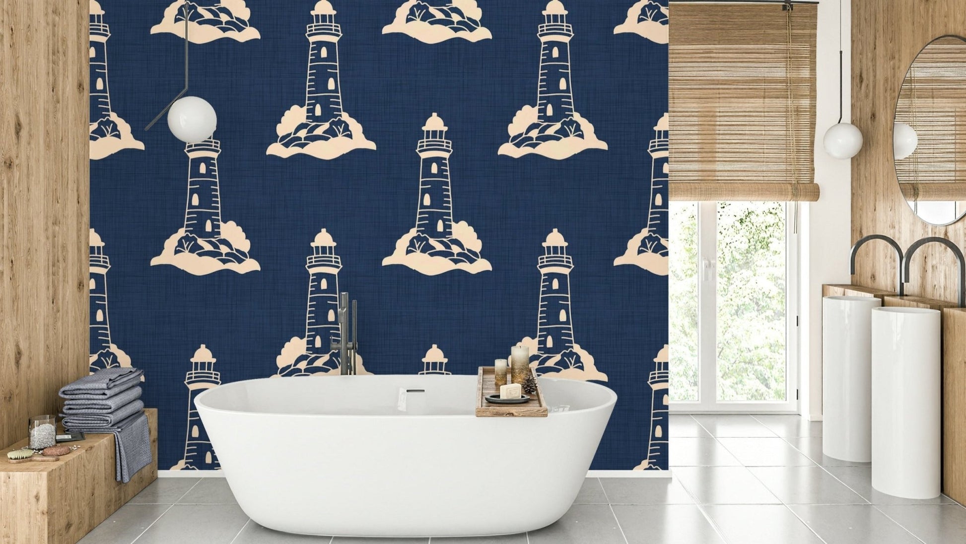 Nautical mythology wall mural for living rooms
