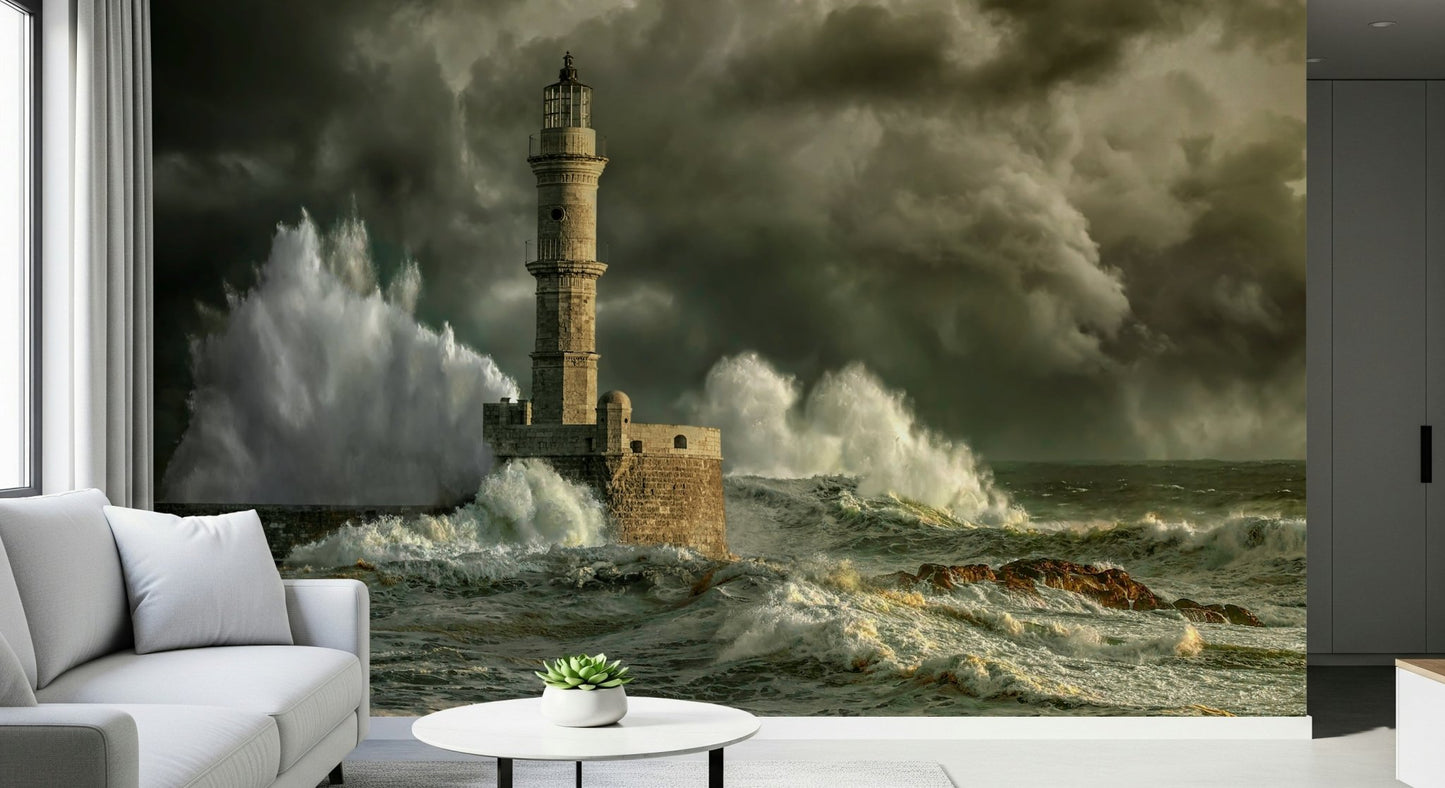 A contemplative gentle wave wallpaper mural for a feature wall.