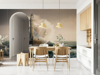 A high-quality serene ocean wall mural for walls.