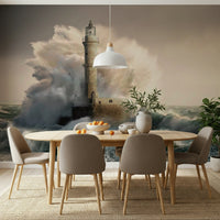 A graceful subtle pattern wall mural in cool, tranquil tones.