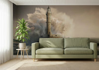 An artistic nature seascape mural for home decor.