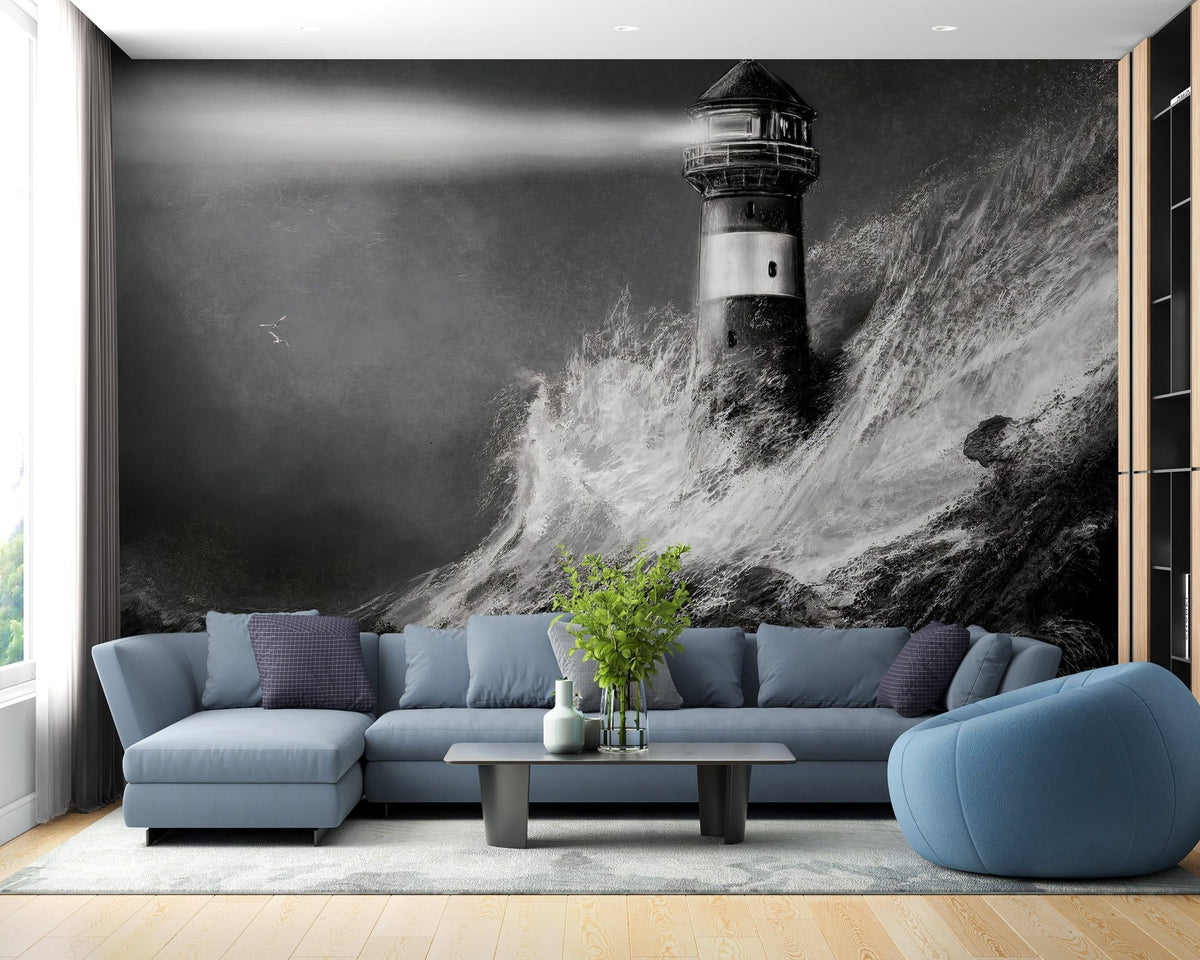 Monochrome Lighthouse Wallpaper A475
