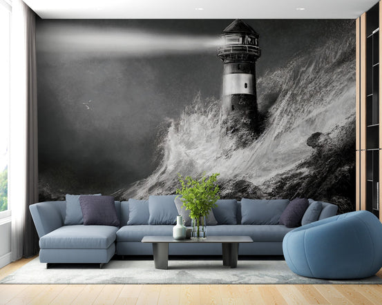 Monochrome Lighthouse Wallpaper A475
