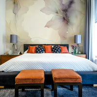 Lilac flower mural with soft purple blossoms.

