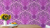 Lilac coral-inspired wall mural for modern spaces
