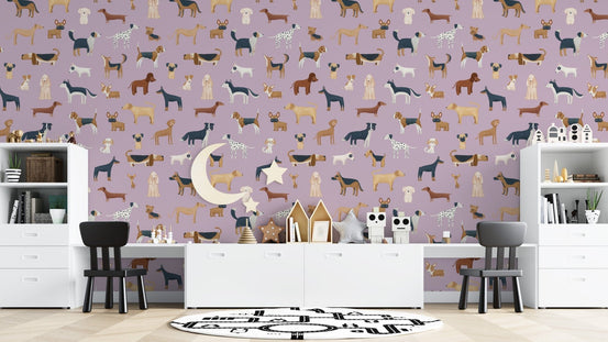 Cute dog pattern wallpaper for nurseries, MM19