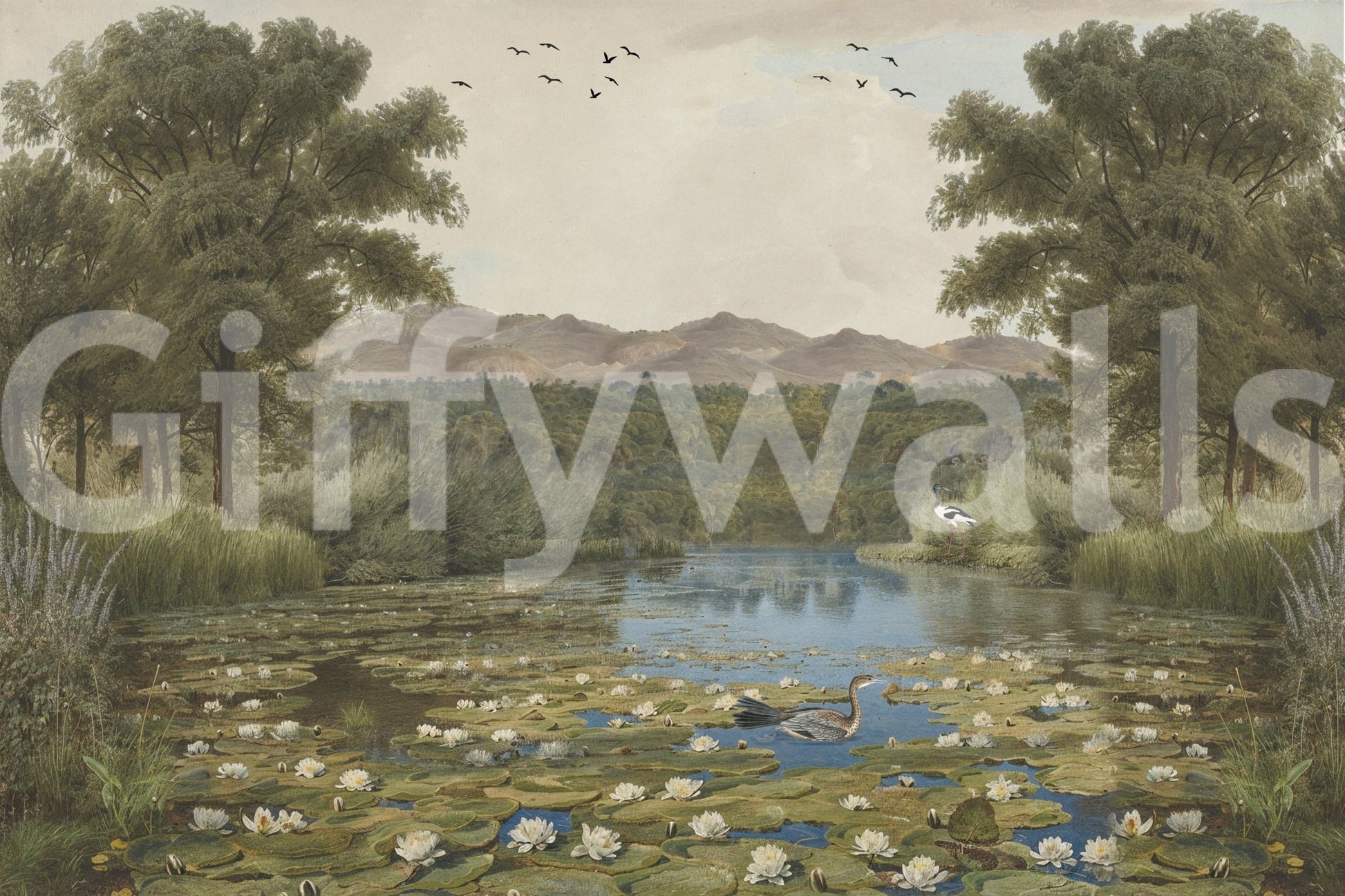 Lily Pond Serenity Wall Mural