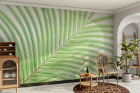 A graceful subtle leaf wall mural in soft tones.


