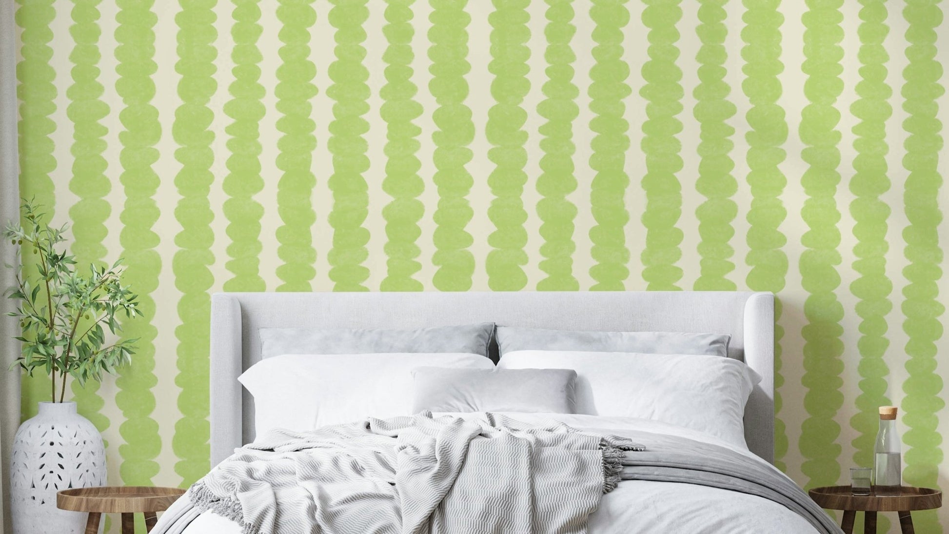Abstract pebble wallpaper with lime highlights

