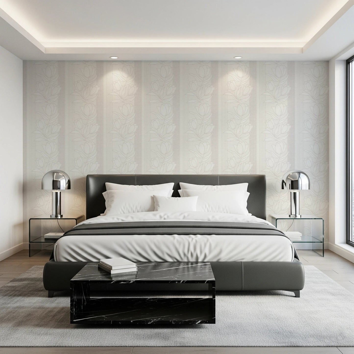 Modern neutral wall mural for a feature wall in a contemporary flat, GD8366