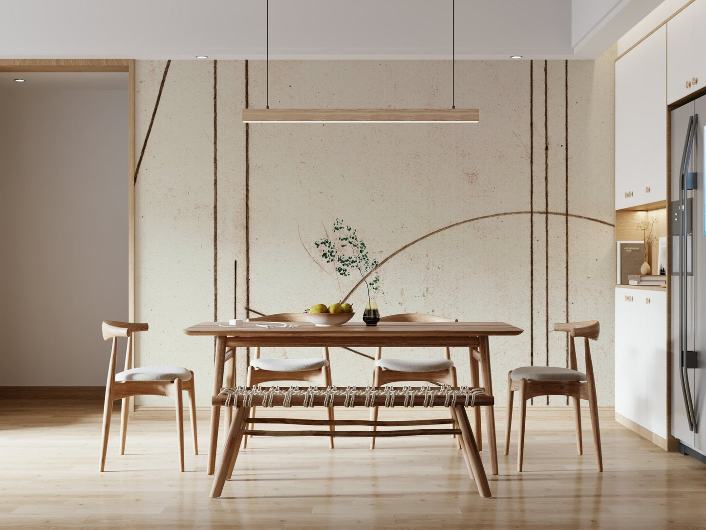 Line Dance: Minimalist Geometry Wall Mural -2632107