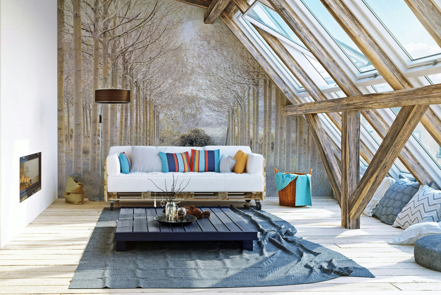 Rhythmic, linear arrangement.

