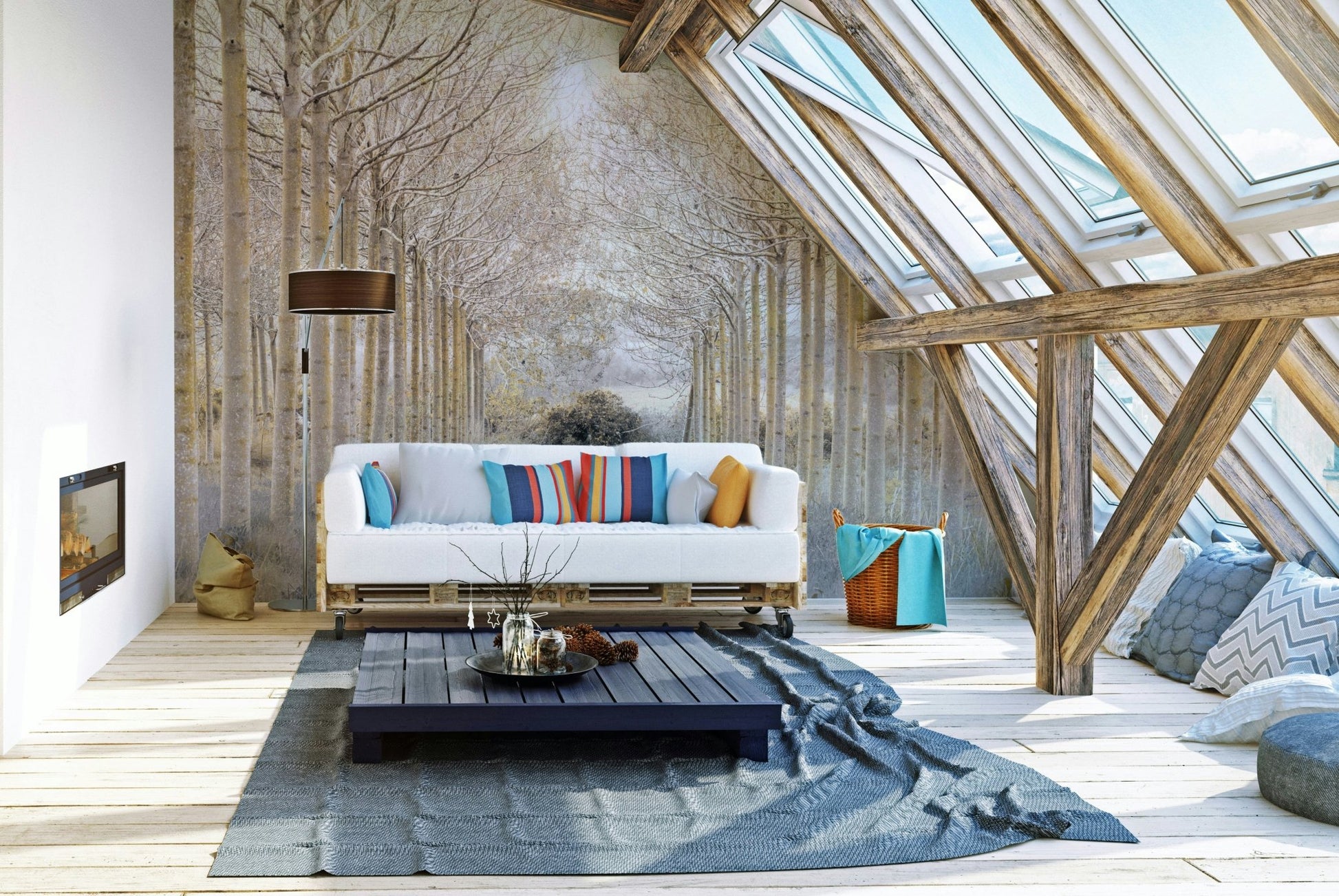 Rhythmic, linear arrangement.

