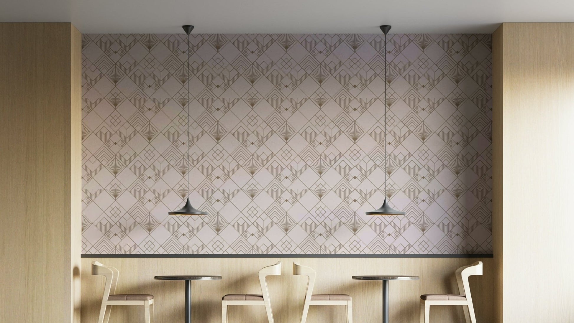 Serene abstract scene with friendly shapes

