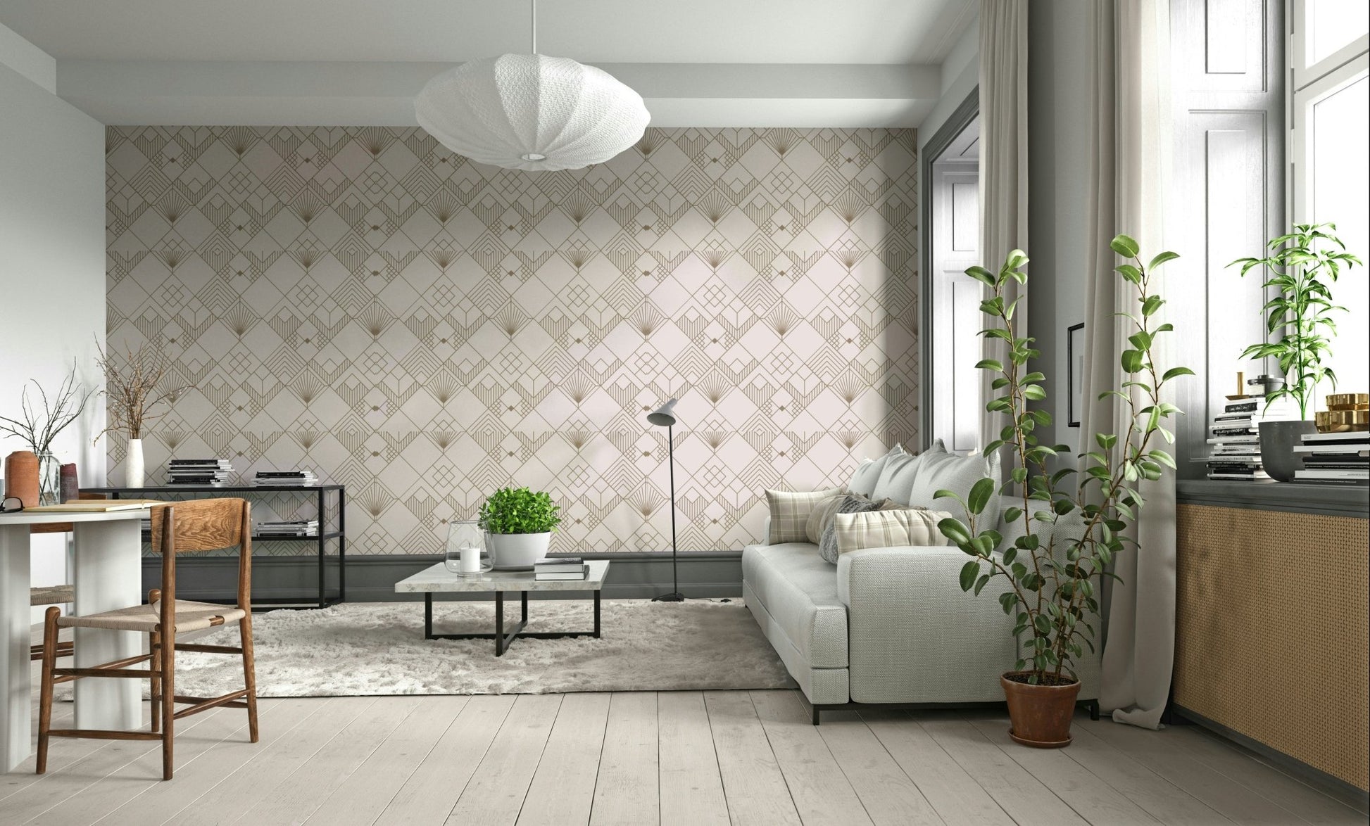 Wall mural showing a quiet abstract scene

