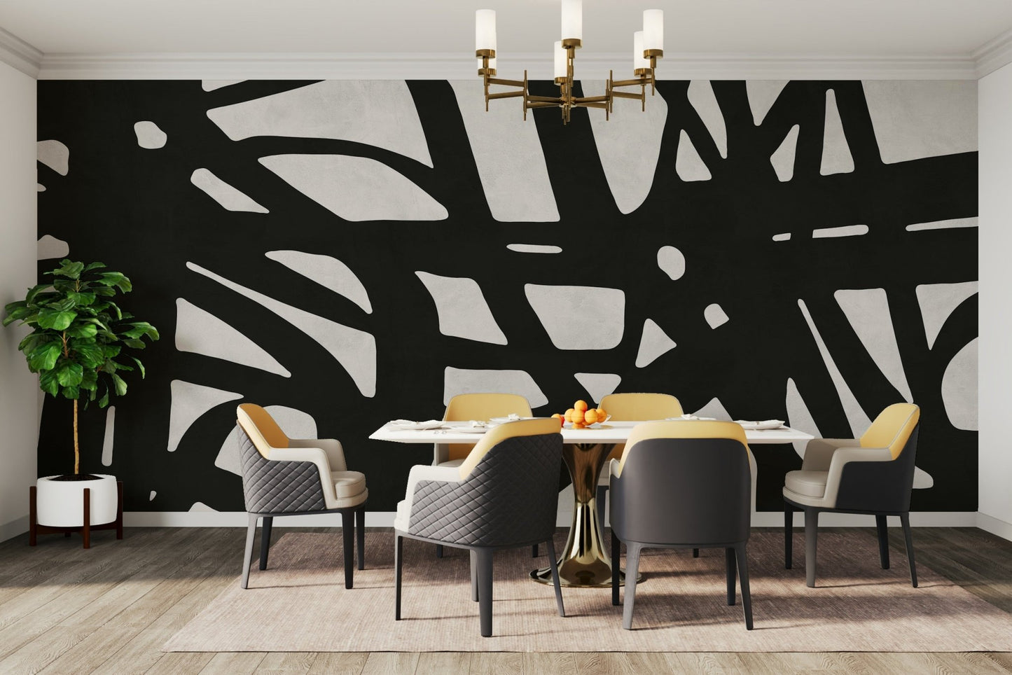 The wallpaper has a smooth, matte finish.

