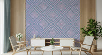 Linear Rhythm appealing geometric mural, subtle diamond pattern.
