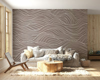A peaceful wall mural with an elegant, flowing design.

